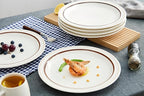 9-inch Porcelain Dinner Plate Set of 6 - Microwave, Oven and Dishwasher Safe, Scratch Resistant. (9-inch Brown)