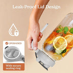 SMIRLY 64 oz Mason Jar Pitcher,Glass Pitcher with Wide Mouth,Water Jug with Double Leak Proof Lid for Iced Coffee,Hot Water,Breast Milk