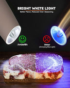 AmuseWit Gravity Electric Salt and Pepper Grinder Set [White Light] USB Rechargeable Automatic Pepper and Salt Mills,Adjustable Coarseness,One-Handed Operation,Greige