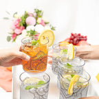 bzyoo BPA-Free Designed Dishwasher Safe 14 oz Plastic Tumbler Set which is Durable and Stackable Great For Parties, Anniversaries (6 PCS, Mandala Black)