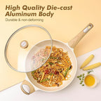 SENSARTE Ceramic Cookware Sets, Pots and Pans Set Non stick, 14-Piece Induction Cookware, Non toxic Healthy Non Stick Kitchen Cooking Set, with Frying Pans Set, PFAS PTFE PFOA PFOS Free
