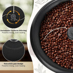 DIYAREA Coffee Roaster Machine for Home Use, 800g Capacity Electric Coffee Bean Roaster Machine with Timer 0-240℃ Non-Stick for Cafe Shop, Nut, Peanut, Black Bean, Soybeans 110V 1200W