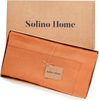 Solino Home Linen Tablecloth for Rectangle Tables 60 x 144 Inch - Classic Hemstitch 100% Pure Linen Pumpkin Table Cloth - Machine Washable Cloth Tablecloth for Fall, Autumn, Halloween