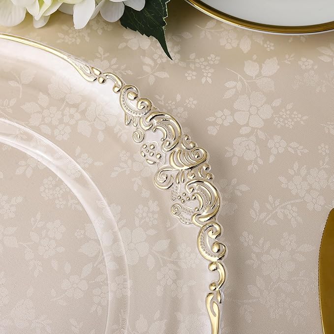 allgala Heavy Quality Round Charger Plates - Clear Chargers for Dinner Plates - Set of Charger Plates for Table Decor - Ideal for Weddings, Thanksgiving Parties & Holidays - Clear (13-Inch 6-Pack)