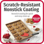 GoodCook BestBake Nonstick Textured Carbon Steel Cookie Sheet, 11" x 17", Large Baking Sheet, Even Heating, Scratch-Resistant, Non-Toxic, Durable, Ideal for Baking and Sheet Pan Dinners