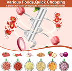 450ML Electric Garlic Chopper, Mini Portable Food Processor, Garlic Grinder Masher for Onion, Ginger, Chili, Fruit, Vegetable, Meat
