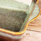 Rectangular 10 x 8 Casserole Dish, 2 Qt Ceramic Au gratin Baking Dish with Handles, Or for mixing, salad, pasta plate, Best gift for those who love baking, Microwave, Oven safe