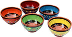 Cactus Canyon Ceramics Salsa Bowls - Spanish Terracotta Multicolor Decor - Small Serving Bowl (European Size), Festive Dinnerware 5 Piece Set - Dishwasher & Microwave Safe