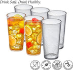 Amazing Abby Breeze - 30-Ounce Plastic Tumblers (Set of 6), All-Clear Reusable Cups, Stackable, BPA-Free, Shatter-Proof, Dishwasher-Safe