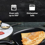 Swiss Diamond 7 Inch Frying Pan Nonstick Diamond Frying Pan, Aluminum Coated Skillet, Dishwasher Safe and Oven Safe Fry Pans with Ergonomic Handle, Grey