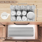 Stone Dish Drying Mat for Kitchen,Fast Dry and Quickly Absorbed Collapsible Drying Mat, 24"×16" Protection Kitchen Counter , Diatomaceous Earth Food Grade Stone Drying Trays (Deep Grey, 16*24 inch)