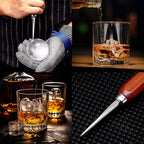 Ice Pick Tool with Wood Handle, Stainless Steel Ice Picks for Breaking Ice, Ice Carving Tools Bar Tools for Kitchen, Bars, Bartender, 6.7 Inch