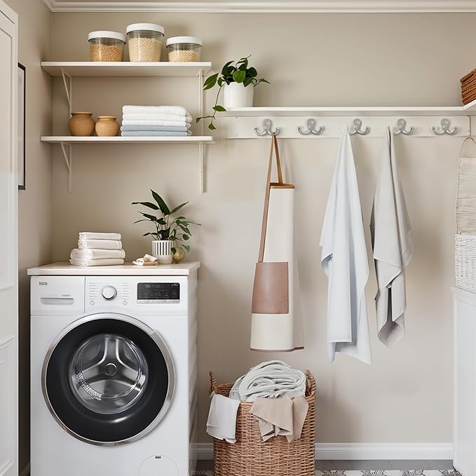 Coat Hooks Wall Hooks for Hanging - 25 Pack Silver Double Prong Hook Wall Mounted - Great for Living Room, Bedroom, Kitchen, Closet for Coat, Bag, Towel, Hat, Key, Cup, Heavy-Duty, Easy to Install