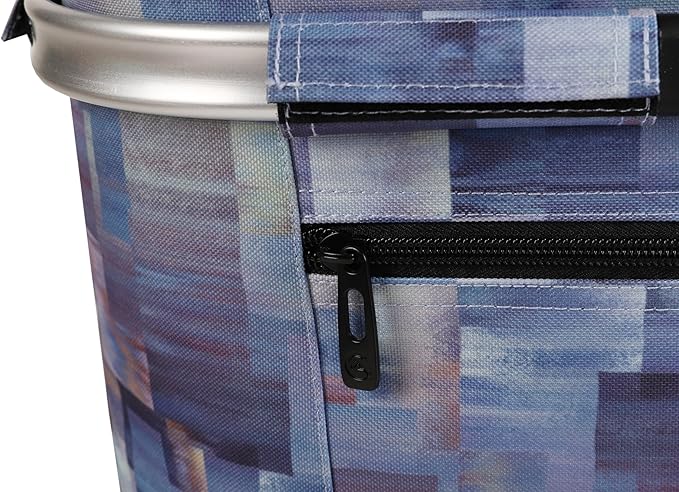 ALLCAMP Insulated Cooler Bag Portable Collapsible Picnic Basket Cooler with Sewn in Frame (Medium Purple Pattern)
