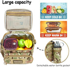 MOV COMPRA Tactical Lunch Bag for Men, Insulated Lunch Box Leakproof for Men Large Capacity with MOLLE Water Bottle Pouch Lunchbox for Adults for Work, Picnic（Camouflage Green）