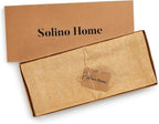 Solino Home Linen Table Runner 36 Inches - 100% Pure Linen Golden Nugget Table Runner 14 x 36 Inch Ideal for Dresser and Coffee Tables - Summer, Fall, Autumn - Athena