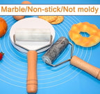 Tianman Rolling Pin Pizza Roller, Marble Roller Non-Stick T-Type, For Cake Baking Tortilla Fudge Pizza Cookies and Other Kitchen Baking Cooking (Type 2 Black).