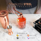 Mixology Bartender Kit – 24 Piece Rose Gold Cocktail Shaker Set w/Stand – Essential Home Bar Accessories Martini Shaker, Jigger, Muddler, Chilling Cubes & More