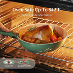 Redchef Ceramic Cookware Set, Removable Handle Pots and Pans Non-Stick, Rv Cookware Set, Non-Toxic Pots and Pans Set No PFAS, PTFE, PFOA, Detachable Pots and Pans, Dishwasher & Oven Safe (Green)