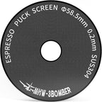 MHW-3BOMBER 58mm Espresso Puck Screen - 0.2mm Ultra Thin Espresso Puck with Round Hole - 58.5mm Hole Metal Reusable Coffee Filter for La Marzocco/Gaggia Titanium Coating FG5643-OS
