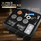 Whiskey Smoker Kit with Torch - Old Fashioned Cocktail Smoker Kit with 6 Flavors Wood Chips | 2 XL Stainless Steel Ice Balls & 2 Glasses, Christmas Bourbon Whiskey Gifts for Men, Dad(No Fuel Included)