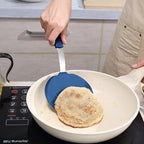 To encounter 5 Pieces Silicone Spatula Set, Non-Stick Silicone Turner Spatulas, Heat Resistance Cooking Utensils, Flip Turner for Fish, Egg, Pancake, Navy Blue