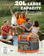 Soft Cooler Bag Insulated 20L/33L, 27/50 Cans Collapsible Camping Coolers 4-Layer Leakproof Portable Ice Chests for Beach, Travel, Picnic, Grocery, Kayaking