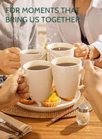 Sweese Porcelain Coffee Mugs - 16 Ounce (Top to the Rim) for Coffee, Tea, Cocoa, Set of 4, Beige