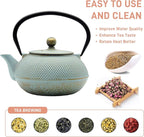 30.4oz Small Cast Iron Teapot, Tea Kettle for Stovetop Safe, Tea Pot with Stainless Steel Infuser for Loose Tea, Japanese Tetsubin Coated with Enameled Interior(900ml)