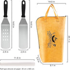 Grilljoy 4PCS BBQ Blanket for Resting Meat - Meat Resting Blanket with Stainless Steel Griddle Spatula & Silicone Oil Paper, for BBQ Lovers, Essential Flattop Grill Accessories