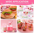 100Pcs Pink Toothpicks Plastic Bow Cocktail Picks Long Fruit Skewers Christmas Bow Drink Stirrers Cupcake Toppers Fancy Toothpick for Appetizers Drinks Wedding Coquette Birthday Bow Party Decorations