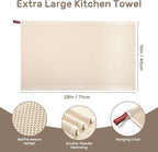 Large Kitchen Hand Towels,6 Pack Cotton Waffle Weave Dish Towel for Drying, Cleaning Cloth for Kitchen Dishes - Extra Absorbent and Soft - 16 x 28 inch (Cream-6 Pack)