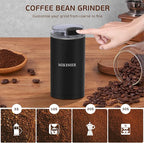 Coffee Grinder, Coffee Bean Grinder Electric, Herb/Spice/Nut Electric Grinder with 304 Stainless Steel Blade One Touch Operation for Kitchen or Home Use, Black