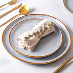 AmorArc Ceramic Plates Set of 6, 8.5 Inch Handmade Reactive Glaze Stoneware Plates set for Dessert, Salad, Appetizer, Small Dinner Plates, Microwave&Dishwasher Safe, Scratch Resistant - Blue