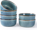 AmorArc Cereal Bowls Set of 6 for Kitchen, 26oz Stoneware Soup Bowls Set for Cereal Soup Meal, Dishwasher &Microwave Safe, Ceylon Blue