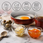 Volarium Mini Glass Prep Bowls Set of 6, 2 1/4 oz LEAD & CADMIUM FREE, Small Glass Spice Bowls for Cooking, Mise en Place, Finger Sauces, Tiny Ingredient, Transparent, Dishwasher & Microwave Safe