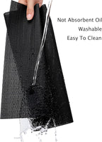 Myir JUN Placemats Set of 8, Vinyl Woven Placemats Place Mats Indoor Set of 8 Washable Table Mats Non-Slip Place mats for Dining Table (Black, Set of 8)