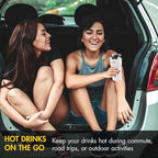 Wagan EL6102 12V Travel Car Heated Mug Portable 16oz Stainless Steel Anti-Spill Lid Slip resistant base Car Coffee Warmer Coffee Cup (White)