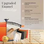 Nuovva Enamelled Cast Iron Dutch Oven Pot with Lid – 6.4 Quart Non Stick Casserole Pot – Heavy Duty & Oven Safe up to 500° F for Bread Baking, Braising, Stews, Roasting – 28cm Orange