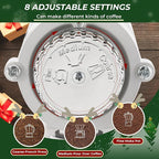 Burr Coffee Grinder Electric Espresso Grinder Commercial & Homeuse Silent Small Coffee Bean Grinder with Hopper Adjustable Grind, With Brush, Spoon, White