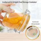 Glass Jar With Airtight Lid 16 Oz (Set Of 6) Wide Mouth Airtight Food Storage Containers Leakproof Canister For Coffee,Sugar,Chocolate Chips,Canning,Candy,Cereal,Spice,Pickle,Cookies,Dried Fruits