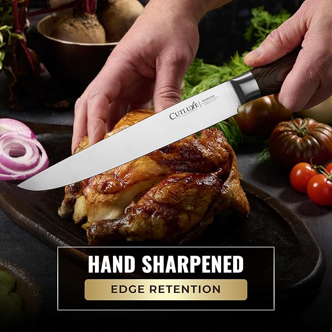 Cutluxe 5-Piece Chef Knife Set – Ultra Sharp Japanese Kitchen Knives, High Carbon Stainless Steel Blades, Full Tang Pakkawood Handles – Shinobi Series