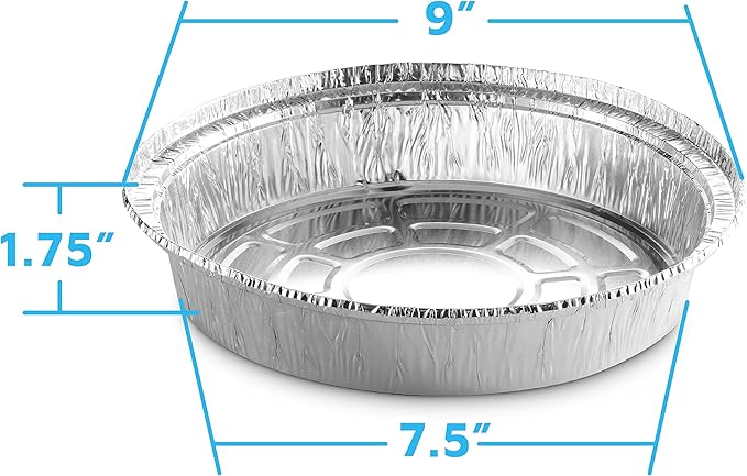MontoPack 9” Round Aluminum Foil Pans with Clear Lids | Disposable Containers with Straight Walls for Storing, Baking, Meal Prep & Reheating | Freezer & Oven Safe, Recyclable | 40 Pack of Tins