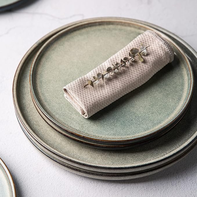 AmorArc Dinner Plates Set of 6, 10.5 Inch Reactive Glaze Ceramic Plates Set, Microwave, Dishwasher Safe, Scratch Resistant, Modern Large Dinnerware Dishes Set Kitchen Stoneware Plates