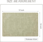 Romanstile Vinyl Placemats Set of 12-12 X 18 Inch - Heat Resistant Place Mats 100% Waterproof Oilproof Wipeable Reversible Faux Leather Table Mats for Kitchen/Dining/Party/Outdoor, Grass Green