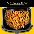 8.5QT Air Fryer, Upgraded Family Size Capacity, Visual Window, Square Basket Dials Stainless Steel Air Fryers, Reheat Leftovers, Easy Cooking for Healthier Breakfast & Dinner in Minutes