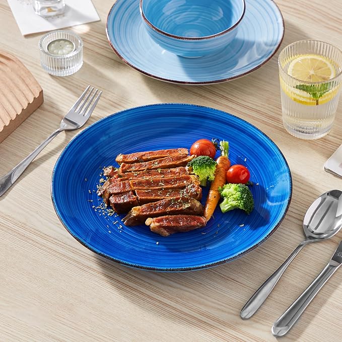 vancasso Bonita Dinner Plate Set, 10.5 Inch Ceramic Plates, Colorful Salad Plates set of 6, Microwave Oven and Dishwasher Safe, Assorted Color