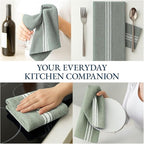 LANE LINEN Kitchen Towels Set - 100% Pure Cotton Dish Towels for Kitchen, Super Absorbent Kitchen Hand Towel, Tea Towels, Soft & Durable Dish Cloths, Pack of 12 – 14”x25”, Olive