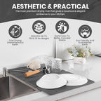 Dusk & Decor Folding Stone Dish Drying Mat – Quick-Drying Diatomaceous Earth Kitchen Mat for Counter – Foldable, Non-Slip Diatomite Sink Tray for Dishes and Utensils - Gray