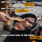 Stargazer 13.5-Inch Cast Iron Skillet | Made in USA, Seasoned, Premium Frying Pan for Grilling, Searing, Baking & More – Durable Cast Iron with Smooth Cooking Surface